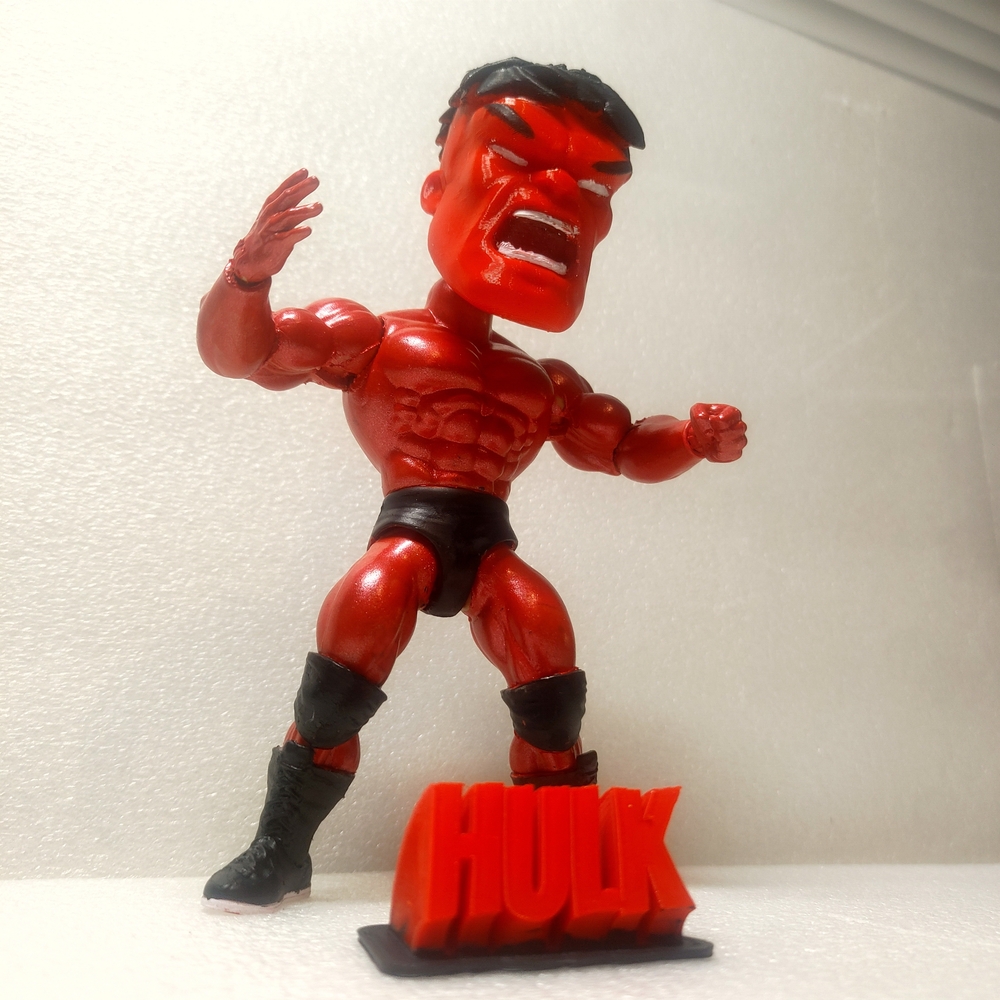 Red Hulk Wrestling Figure with Display Name
